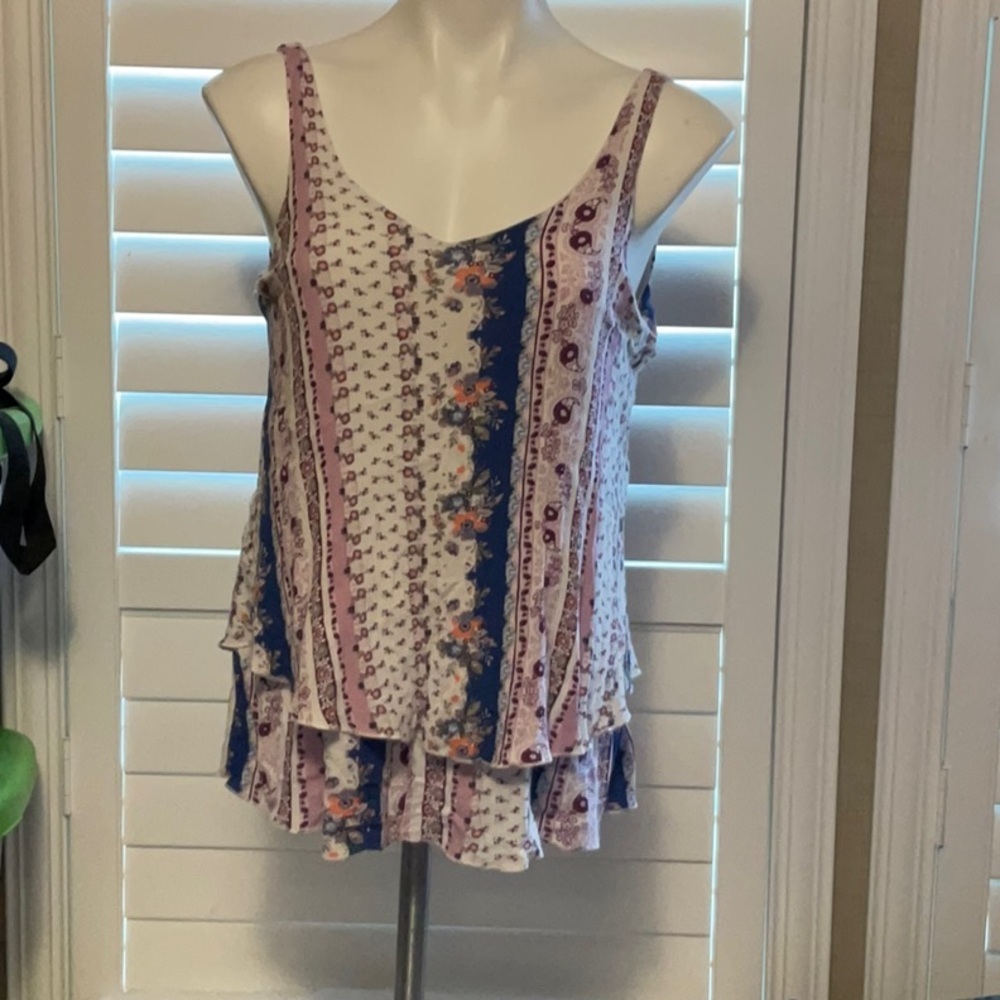 Living Doll Pink and White Tiered Camisole